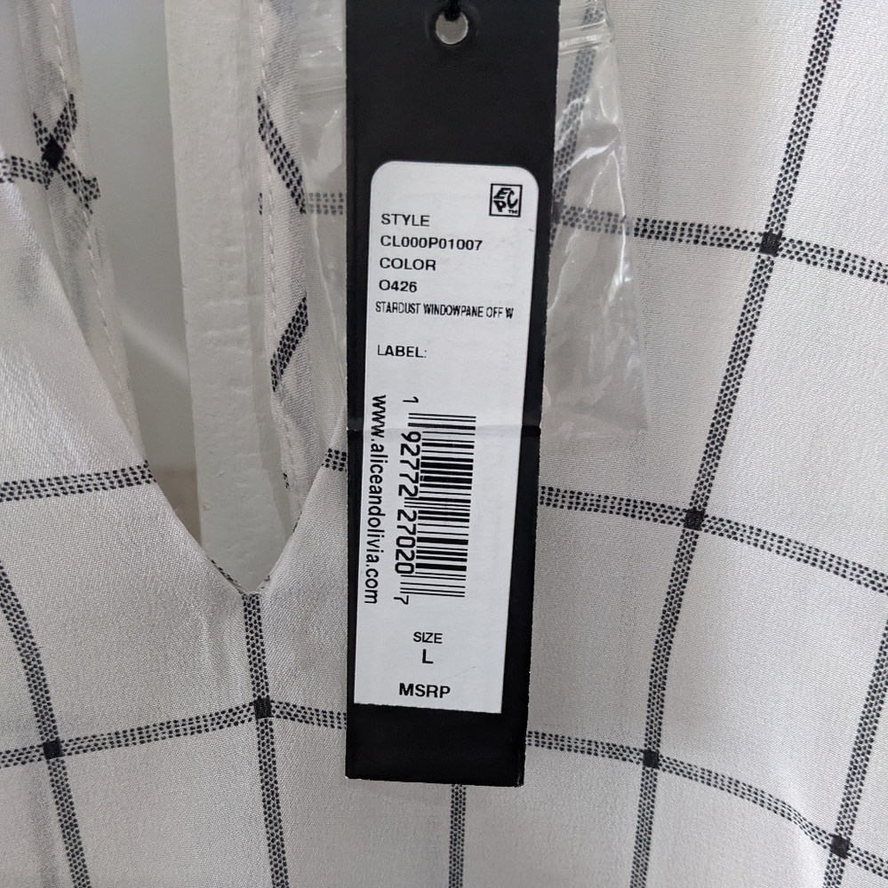 BNWT ALICE + OLIVIA  Mallie Tie Neck Blouse - Picture 8 of 15